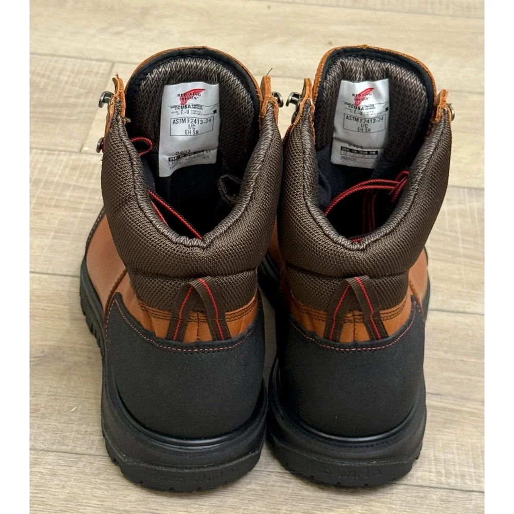 NEW RED WING 2403 BRNR XP 6-INCH WATERPROOF SAFETY STEEL TOE WORK BOOTS 14 EE E2